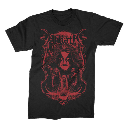 Abbath Skull Band Photo Red Print T-shirt Front
