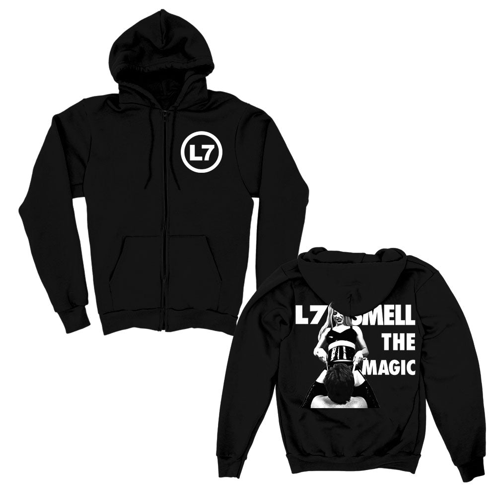 L7 Smell the Magic Zippered Hooded Sweatshirt Front