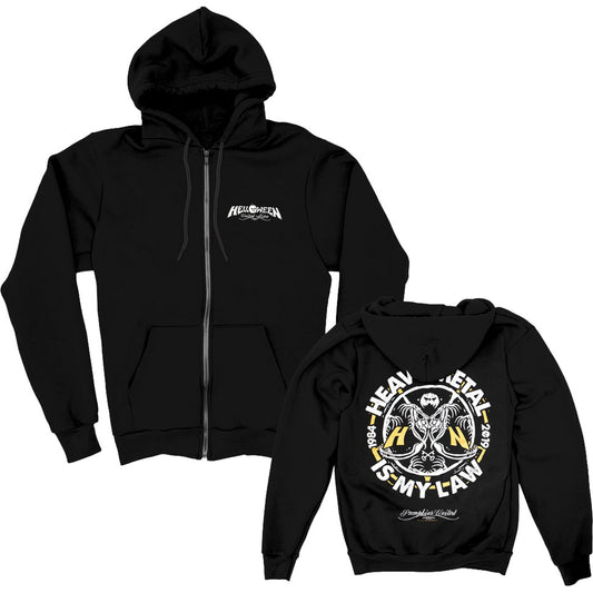 Helloween Heavy Metal Law Zippered Hooded Sweatshirt Front