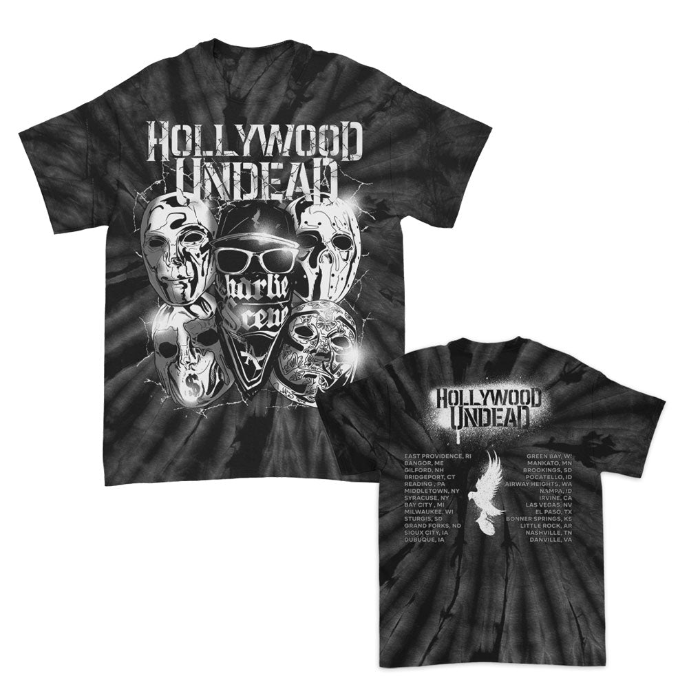 Hollywood Undead Metal Mask Rockzilla Tour T-shirt Front