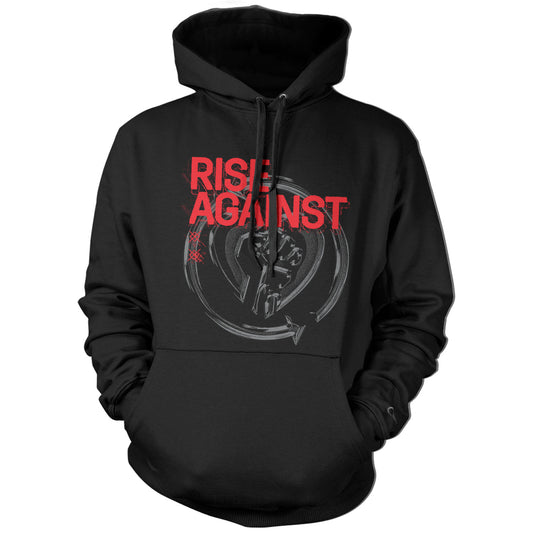Rise Against Dual HeartFist Logo Hooded Sweatshirt Front