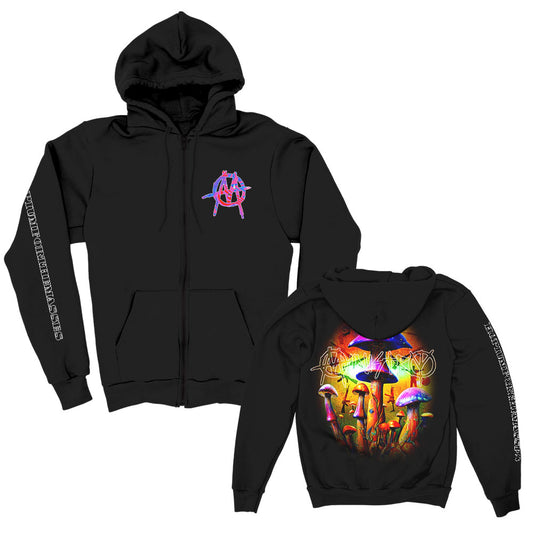 Ministry Hopium Mushroom Zippered Hooded Sweatshirt Front