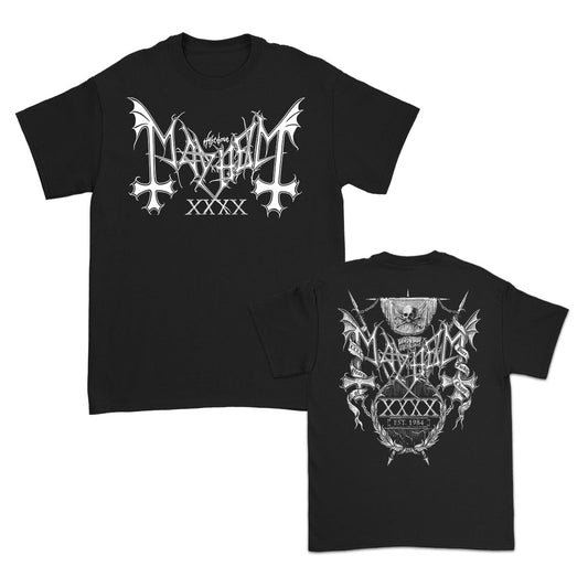 Mayhem 40th Anniversary Logo T-shirt Front