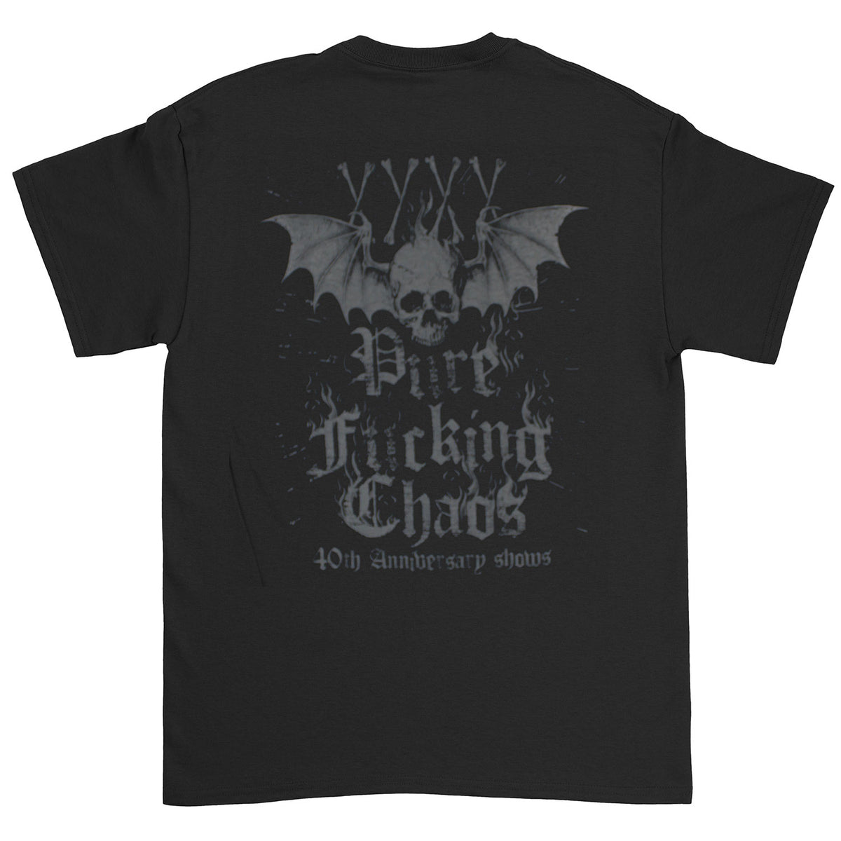 Mayhem 40 Years of Pure Fucking Chaos T-shirt Back