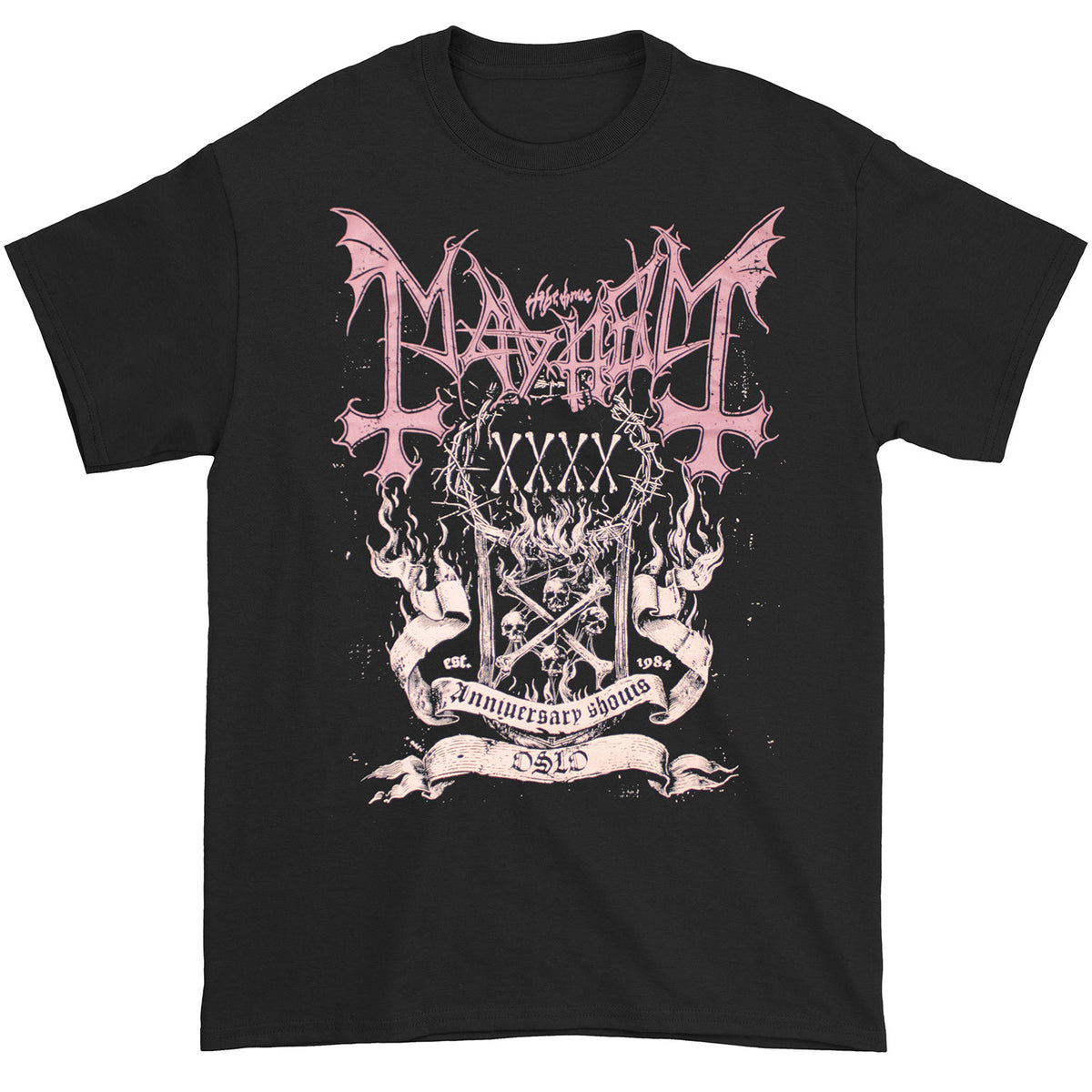 Mayhem 40 Anniv Logo T-shirt Front
