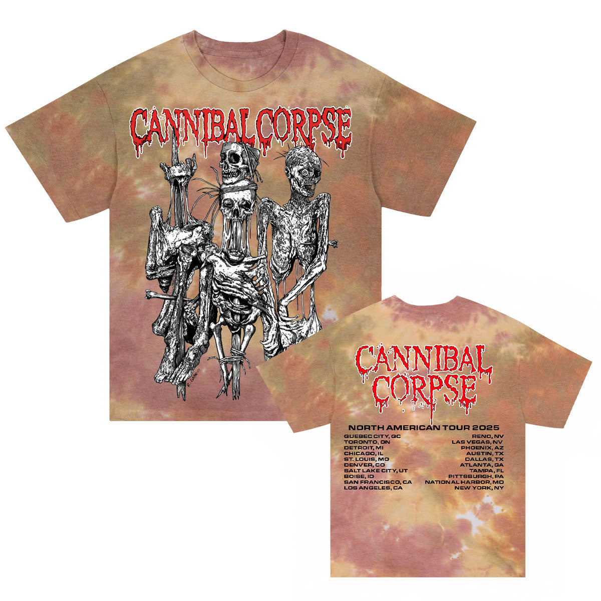 Cannibal Corpse Impalement 2025 Tour T-shirt Front