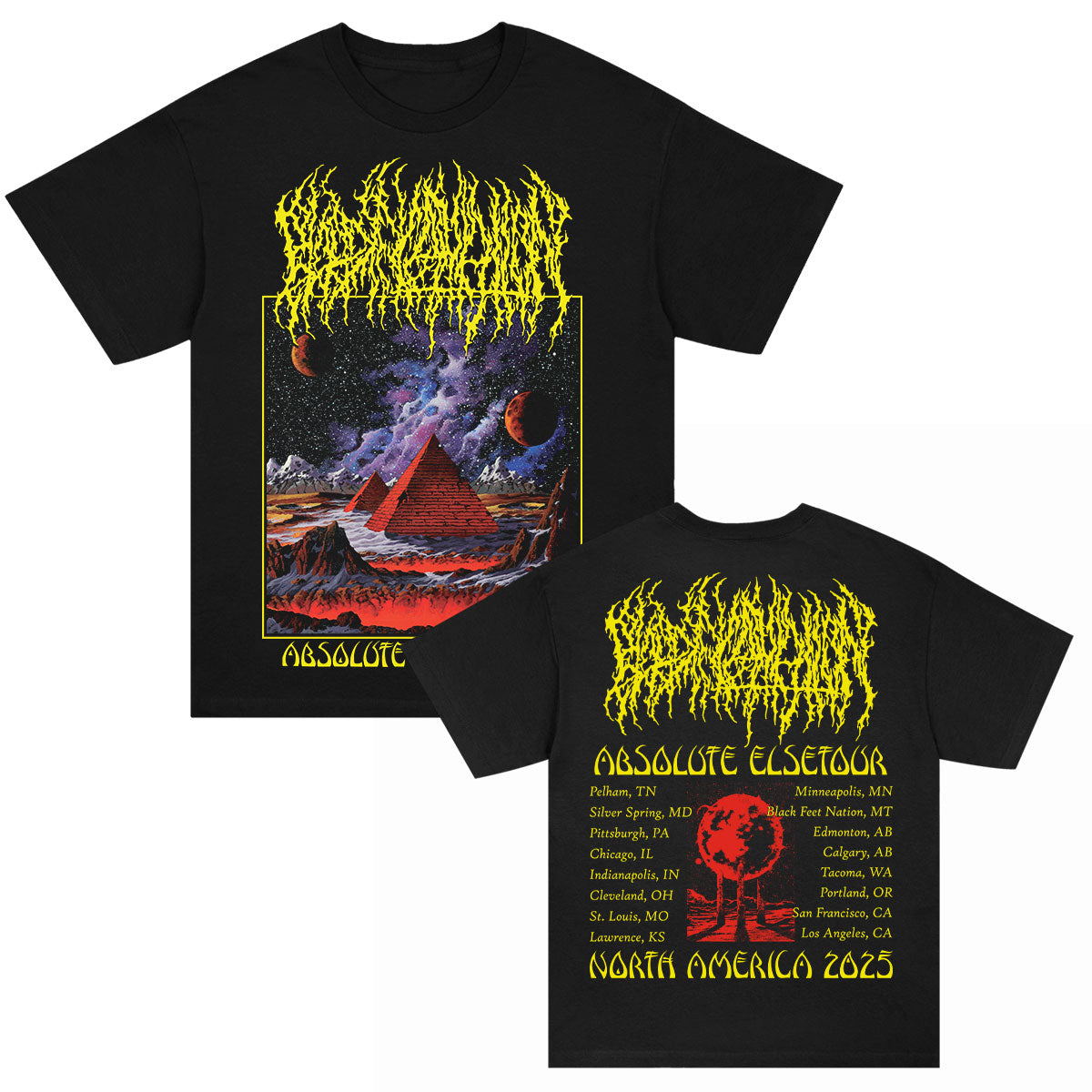 Blood Incantation Absolute Elsewhere Summer 2025 Tour T-shirt Front