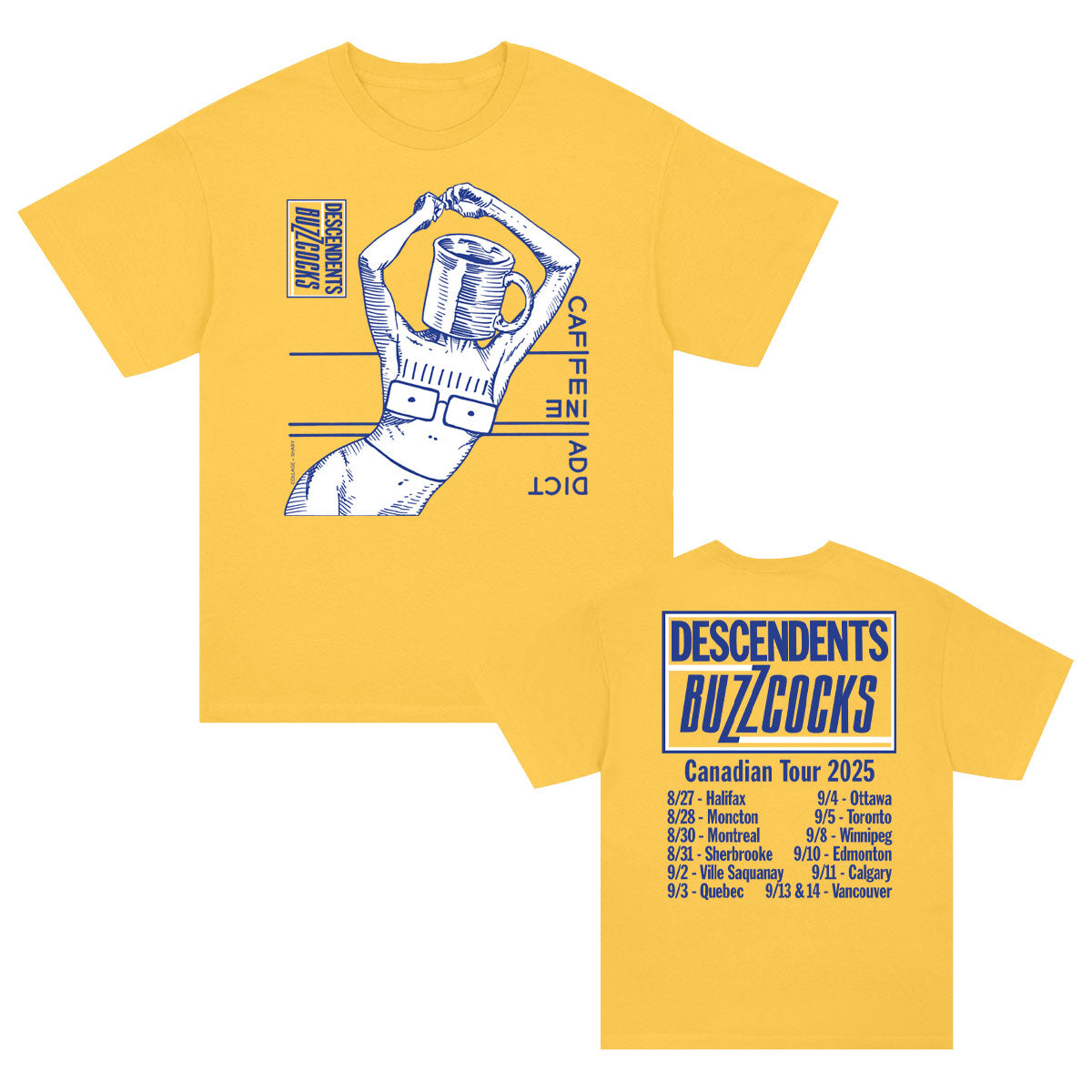 Descendents Buzzcocks 2025 Canadian Tour T-shirt Front