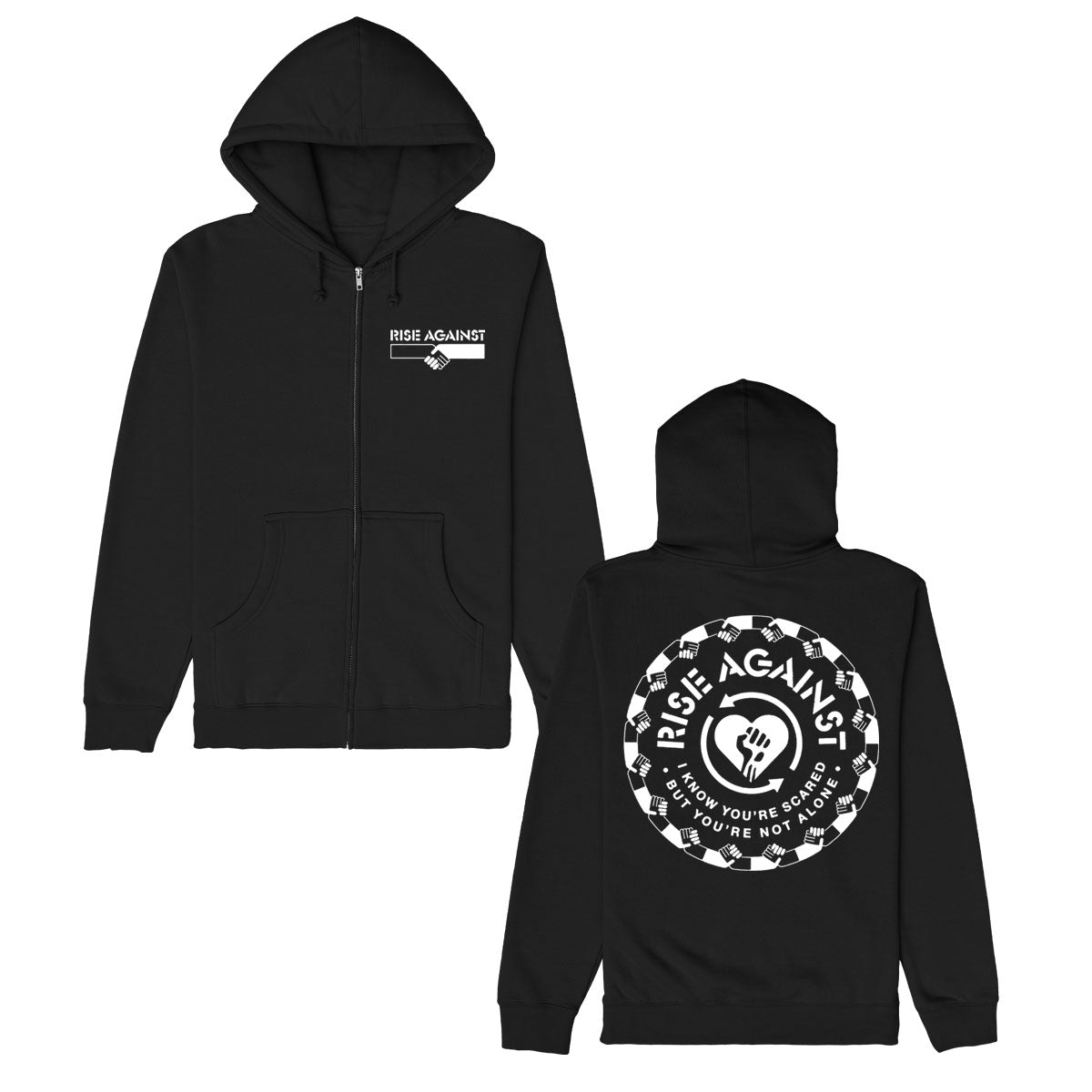 Rise Against Not Alone Zippered Hooded Sweatshirt Front