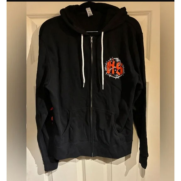 Halestorm Barbed Wire 2024 Tour Zippered Hooded Sweatshirt Front