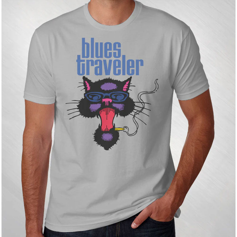 Blues Traveler Vintage Cat Logo T-shirt Front