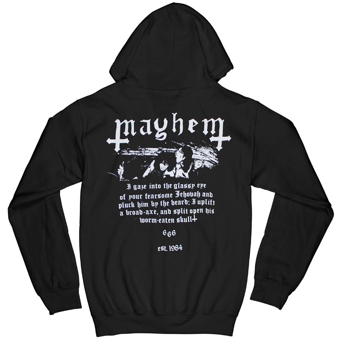Mayhem Crossbones Pocket Logo Zippered Hooded Sweatshirt Back