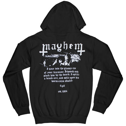 Mayhem Crossbones Pocket Logo Zippered Hooded Sweatshirt Back