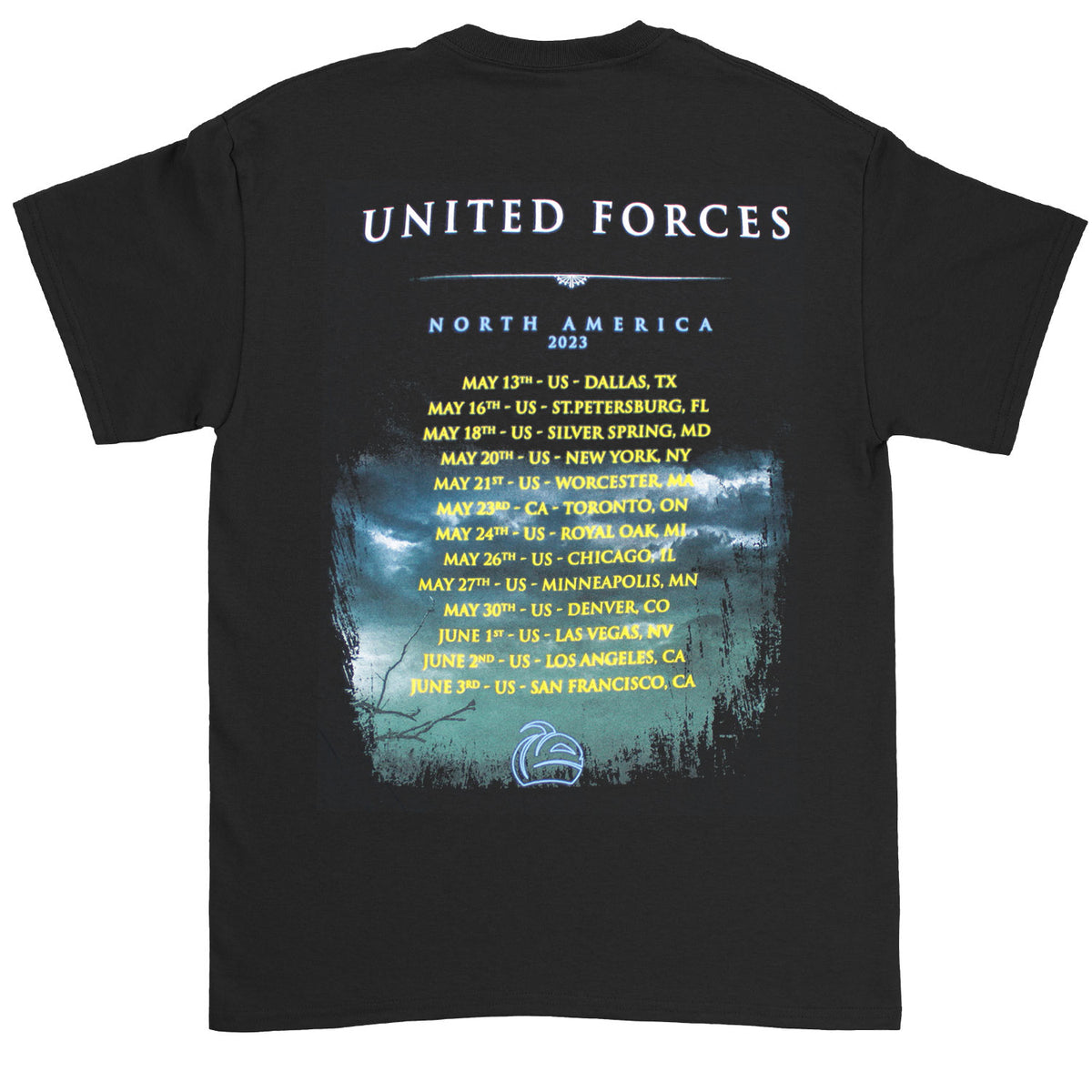Helloween Hammer Fall United Forces 2023 North America Tour T-shirt Back