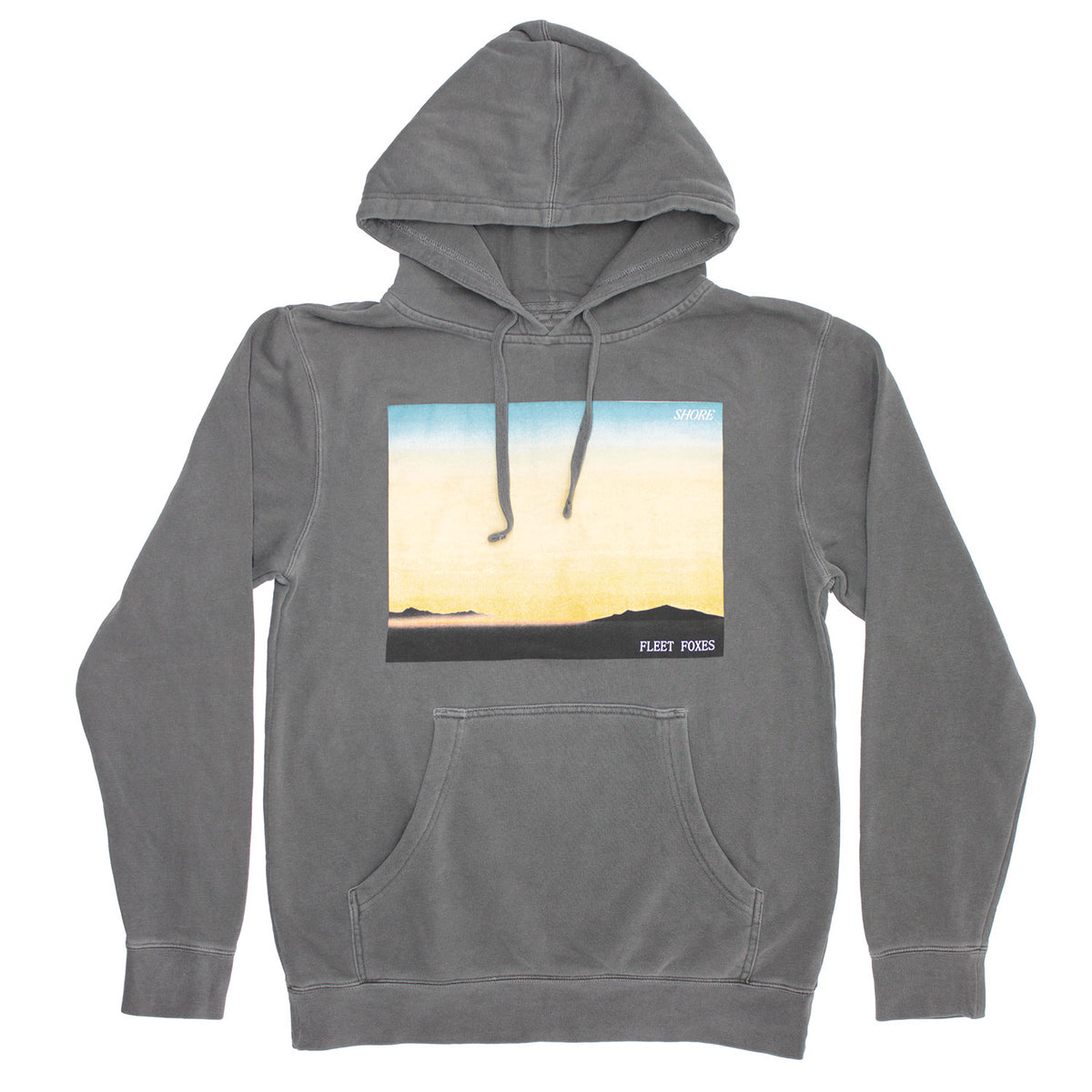 Fleet Foxes Shore Hoodie (Pigment Dye Black) Hooded Sweatshirt Front