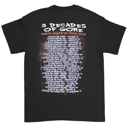 Cannibal Corpse 3 Decades Of Gore North American Tour 2018 T-shirt Back