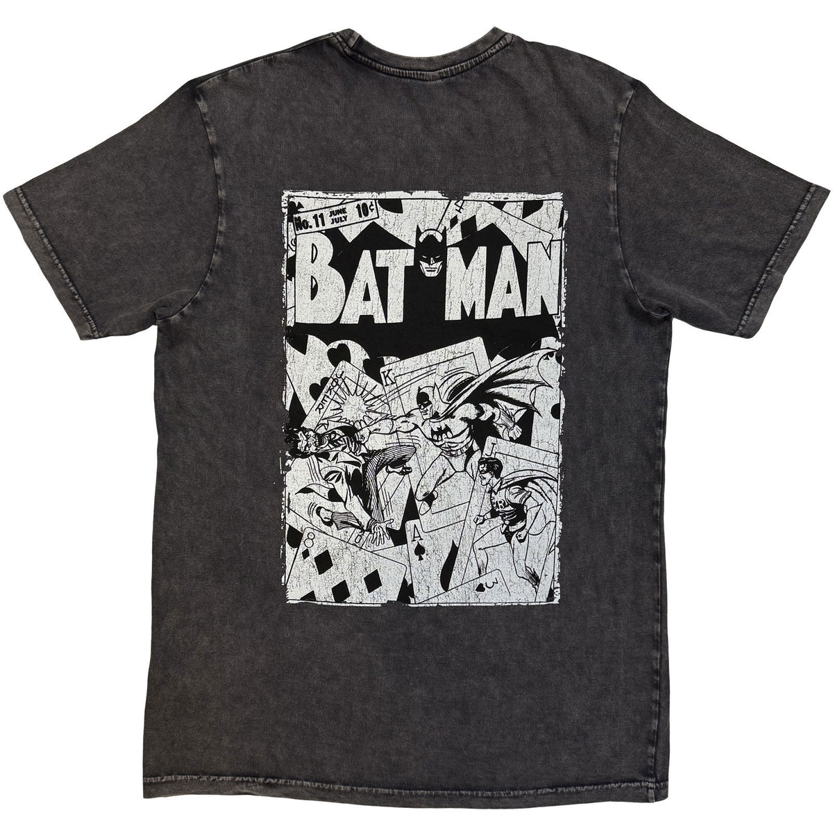 Dc Comics Batman Playing Cards Dip Dye & Wash T-shirt Back