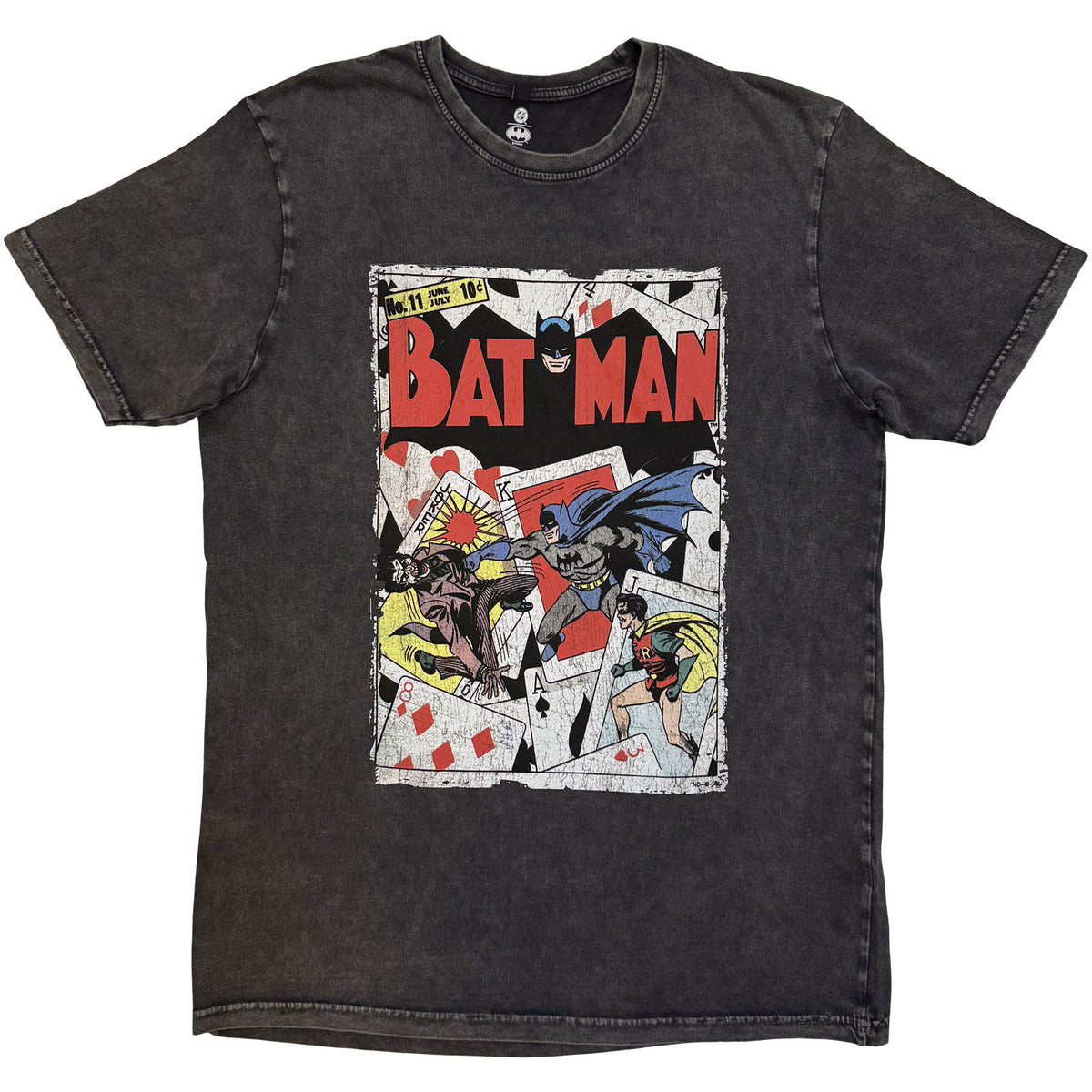 Dc Comics Batman Playing Cards Dip Dye & Wash T-shirt Front