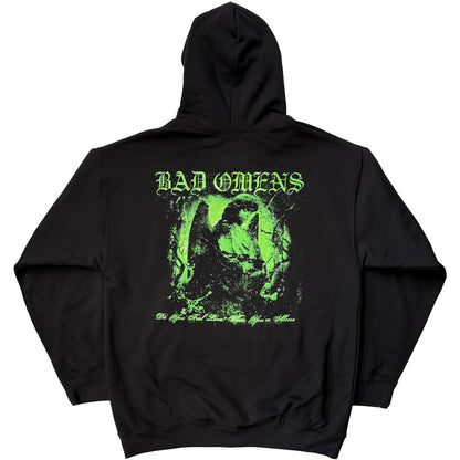 Bad Omens Green Angel Hooded Sweatshirt Back