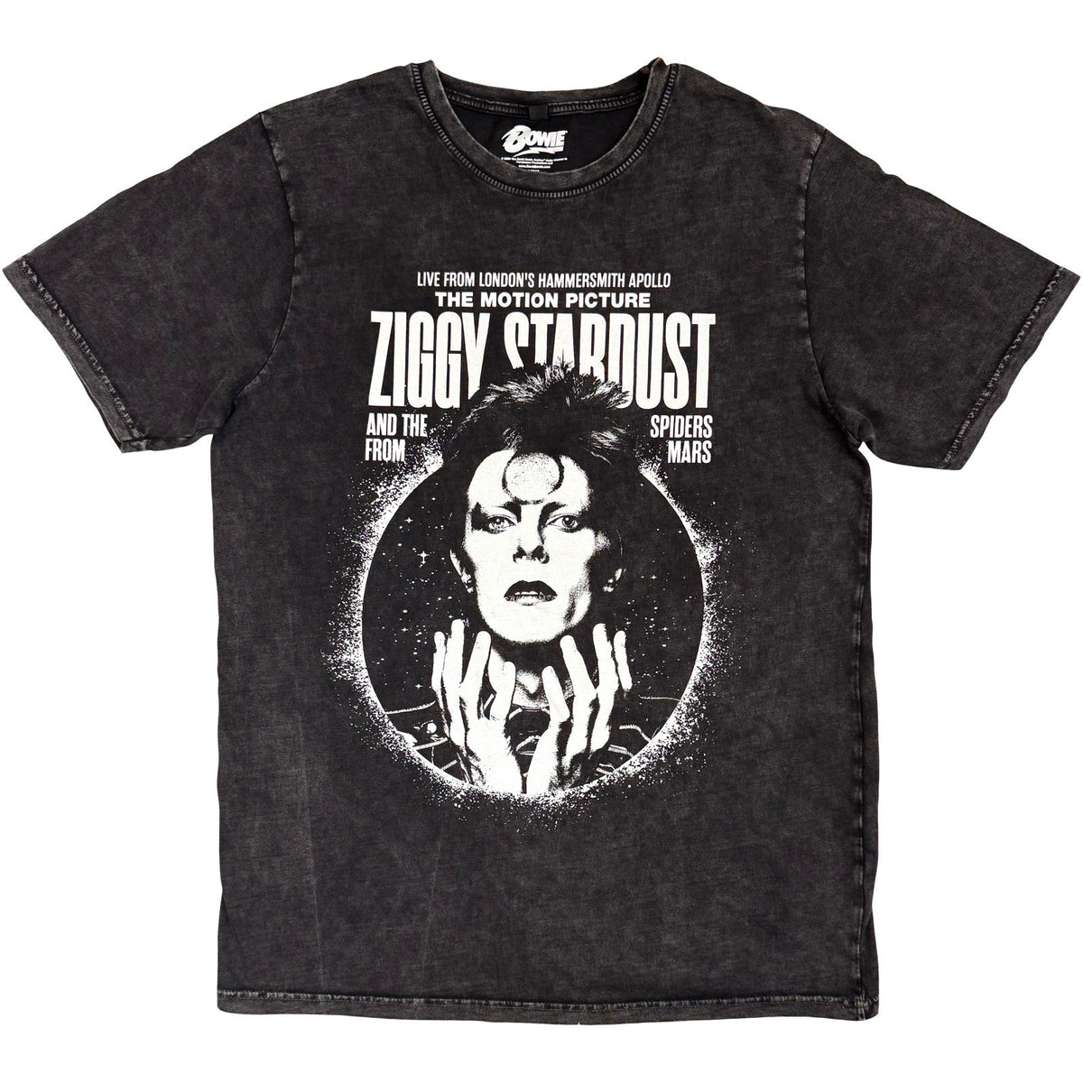 David Bowie Ziggy Motion Picture Stone Wash Dip Dye & Wash T-shirt Front