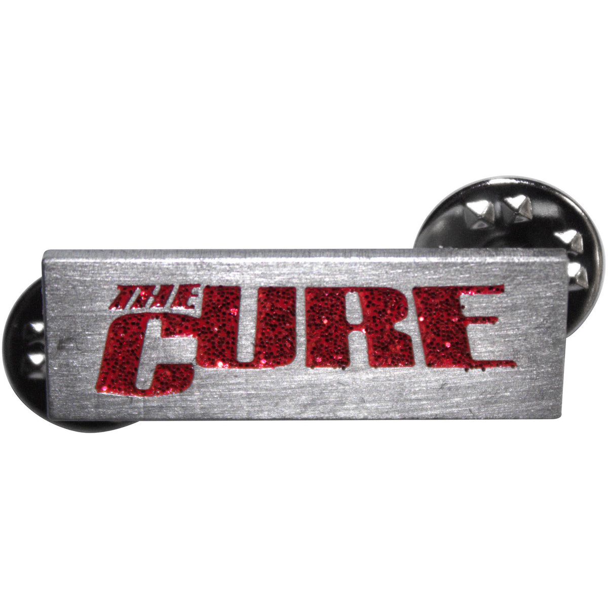 Cure Rectangle Logo Pewter Pin Badge Front