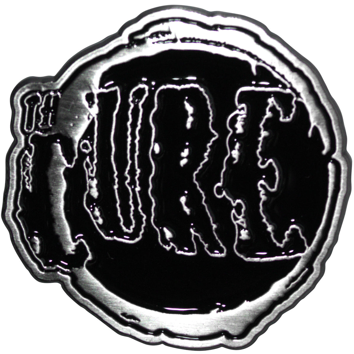 Cure Circle Logo Pewter Pin Badge Front