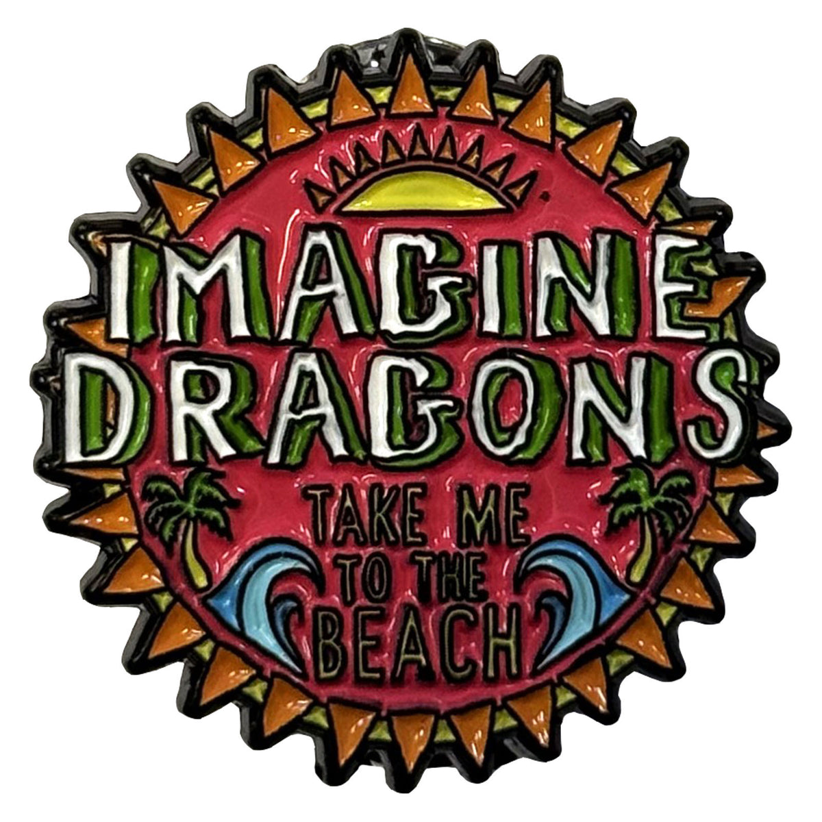Imagine Dragons Take Me To The Beach Pewter Pin Badge Front