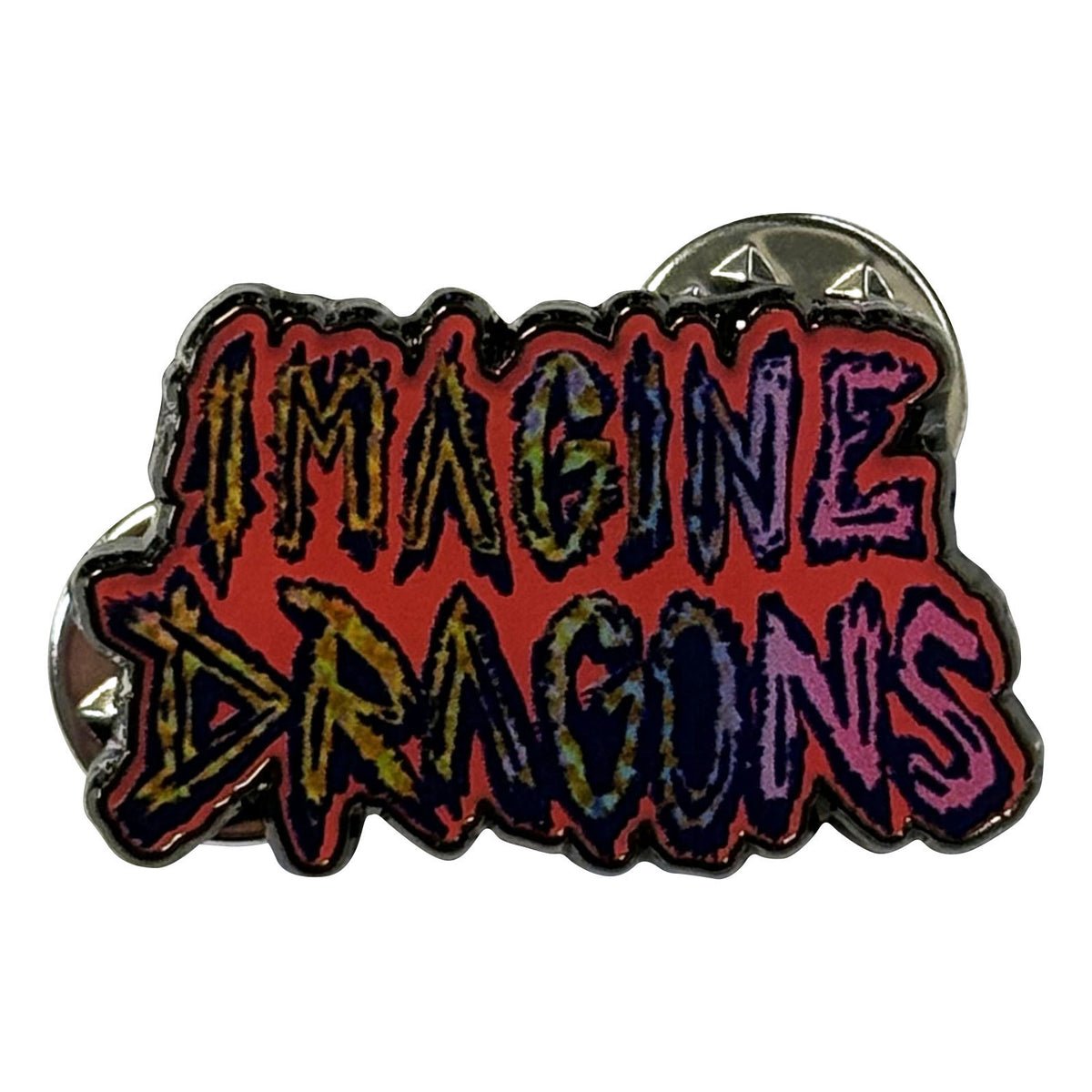 Imagine Dragons Rainbow Logo Pewter Pin Badge Front