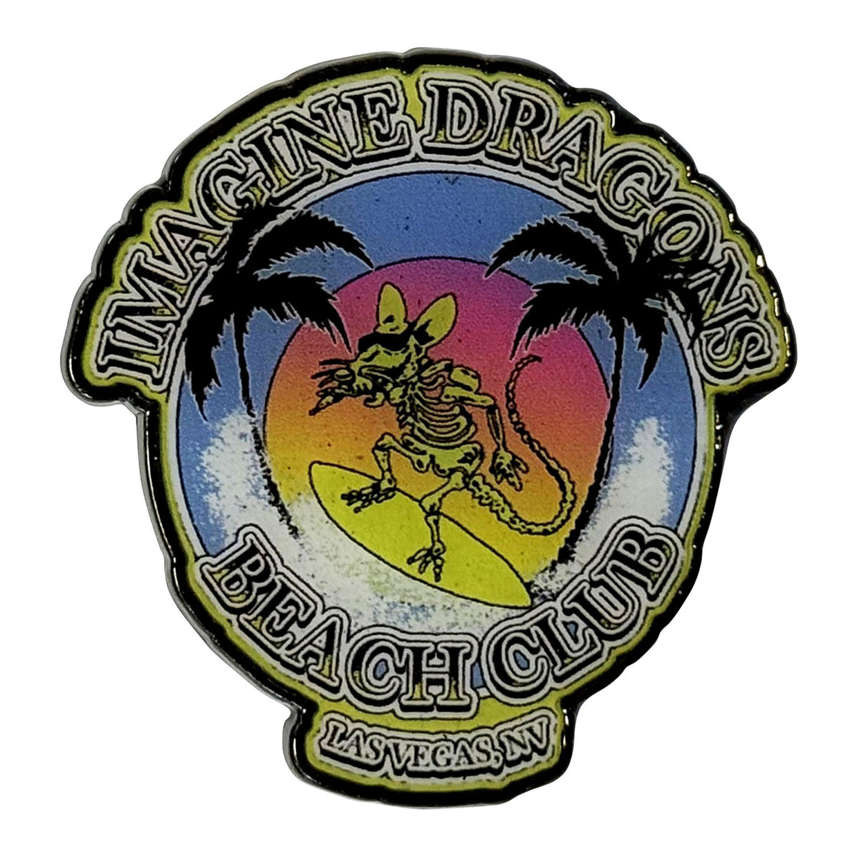 Imagine Dragons Beach Club Pewter Pin Badge Front