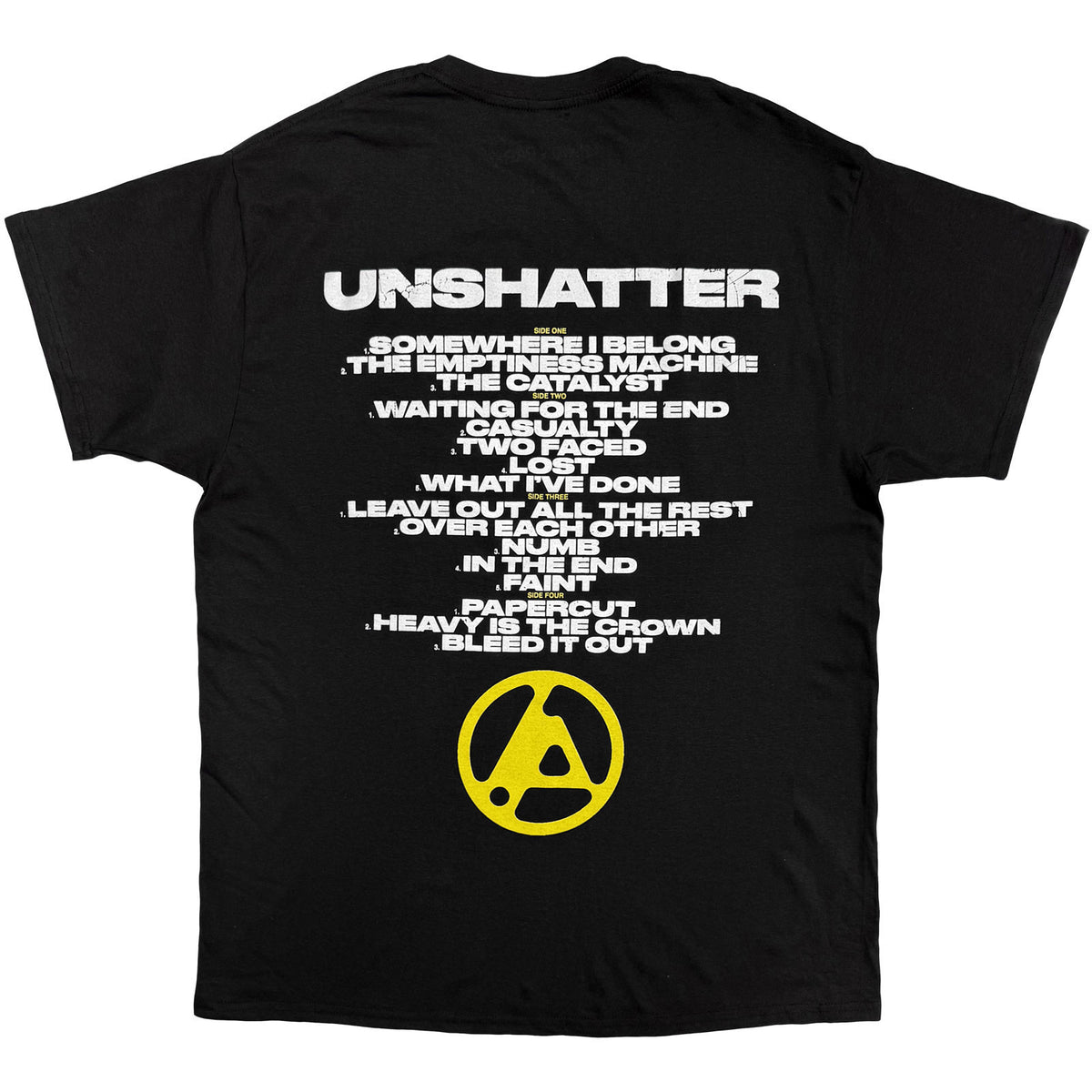 Linkin Park Unshatter Tracklist T-shirt Back