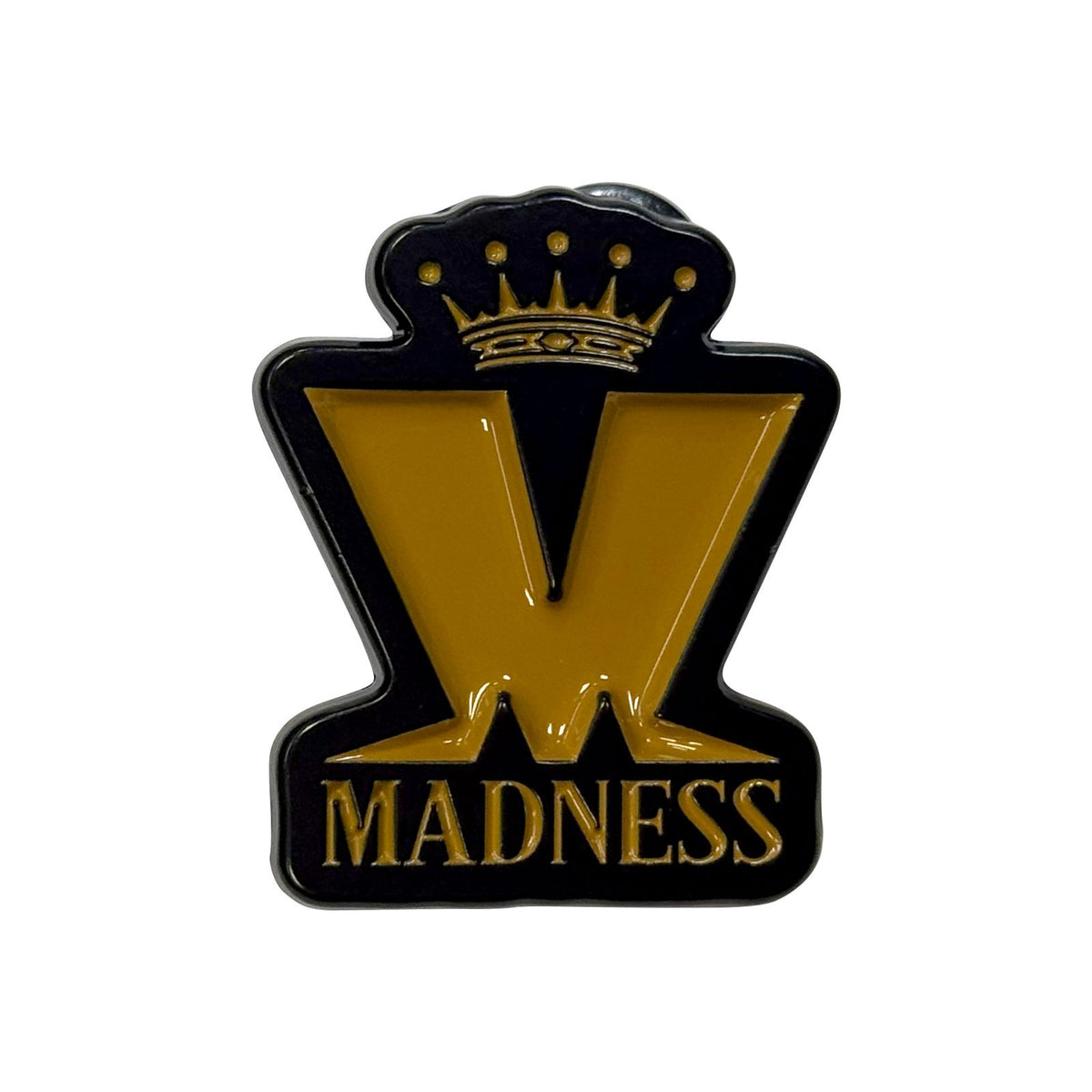 Madness Crown & M Pewter Pin Badge Front