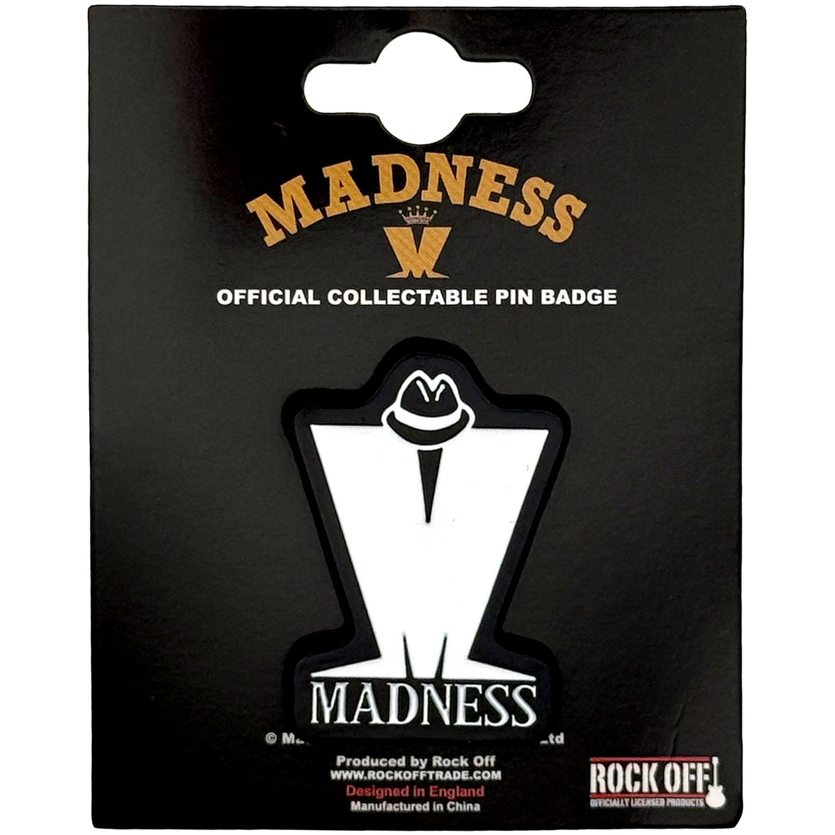 Madness M Logo Pewter Pin Badge Front