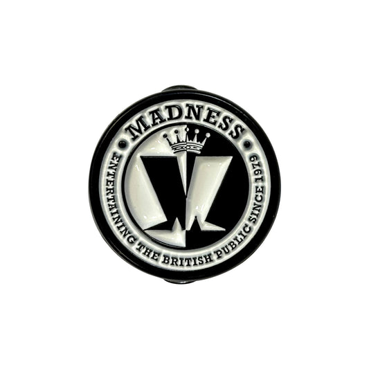 Madness Since 1979 Pewter Pin Badge Front