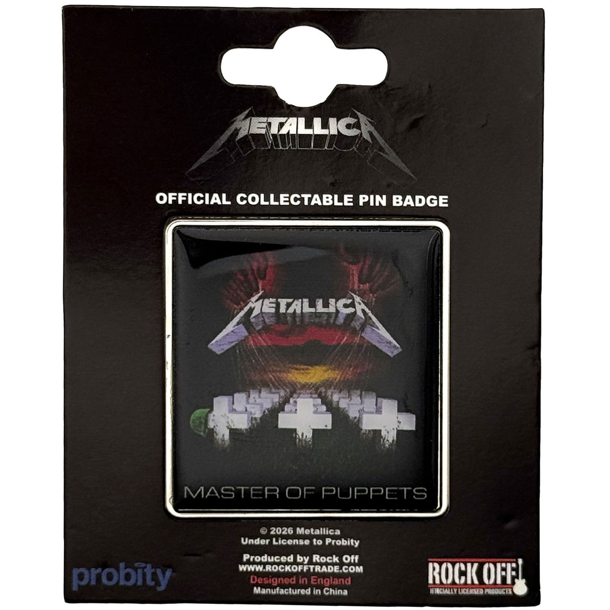 Metallica Master Of Puppets Pewter Pin Badge Front