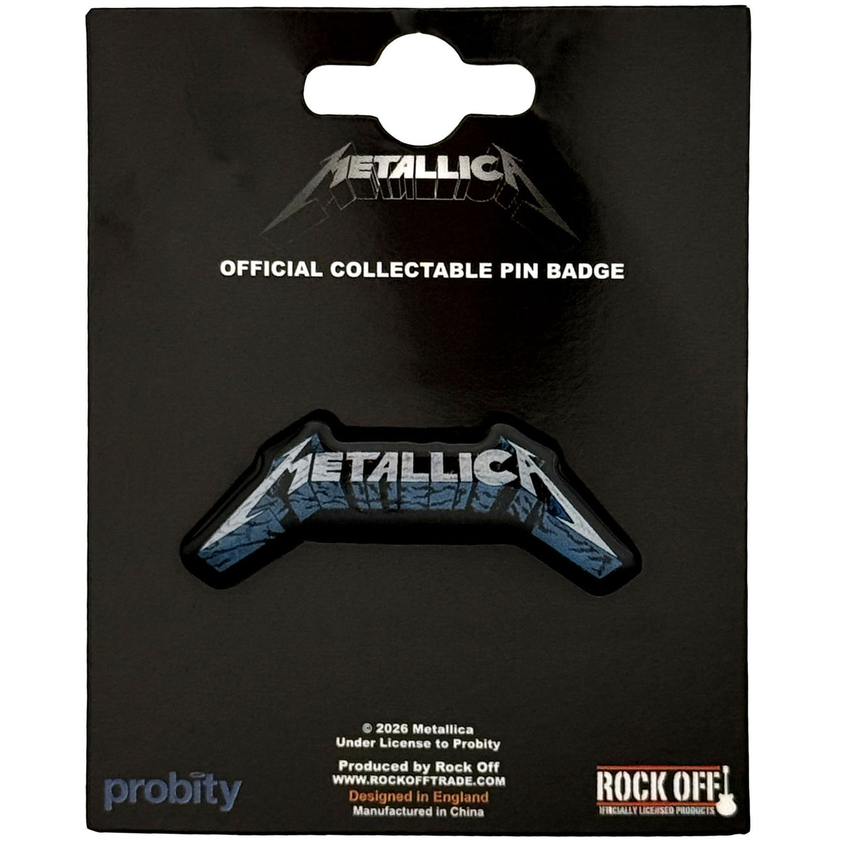 Metallica Blue Shadow Logo Pewter Pin Badge Front