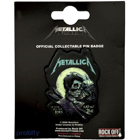 Metallica Sad But True Pewter Pin Badge Front