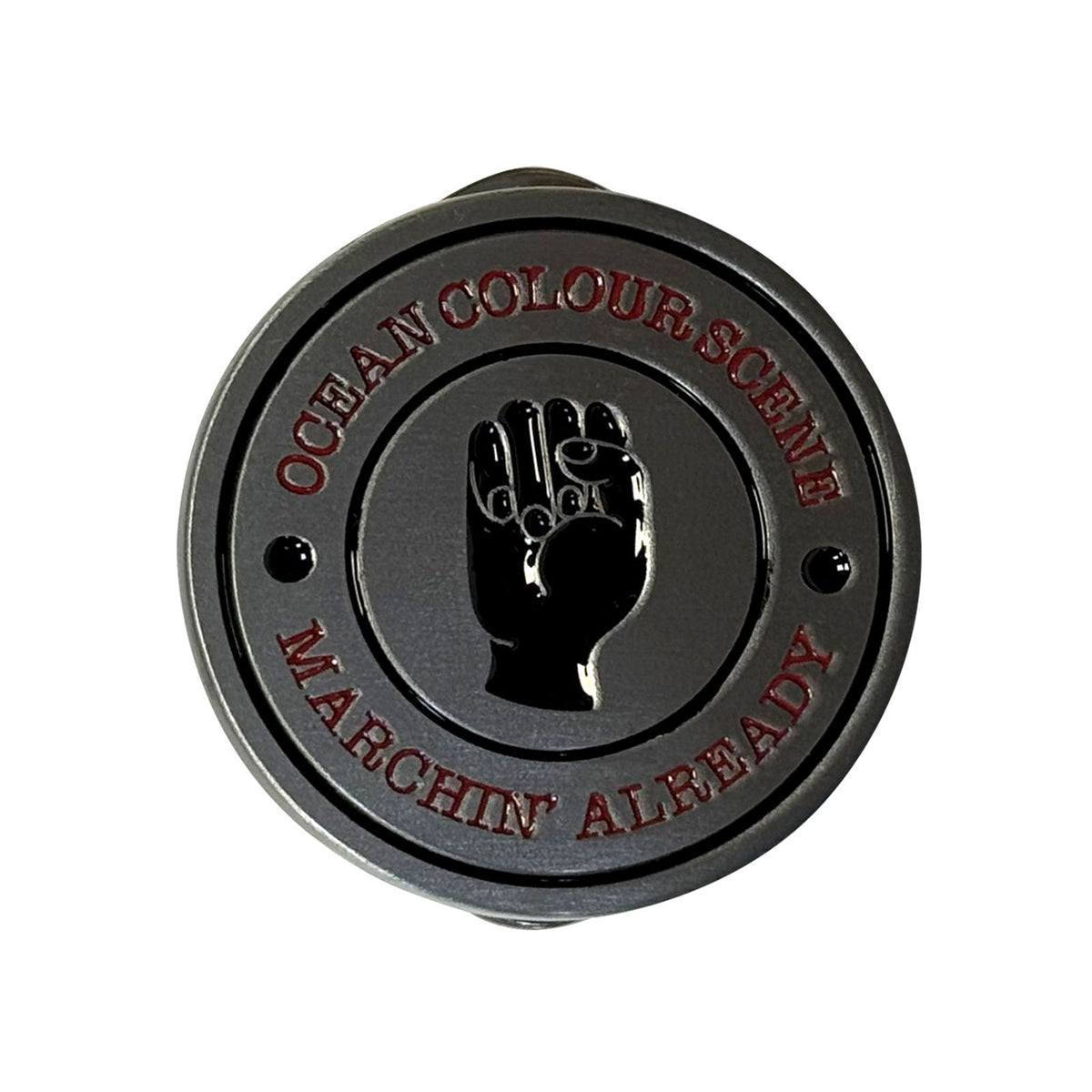 Ocean Colour Scene Marchin' Fist Pewter Pin Badge Front