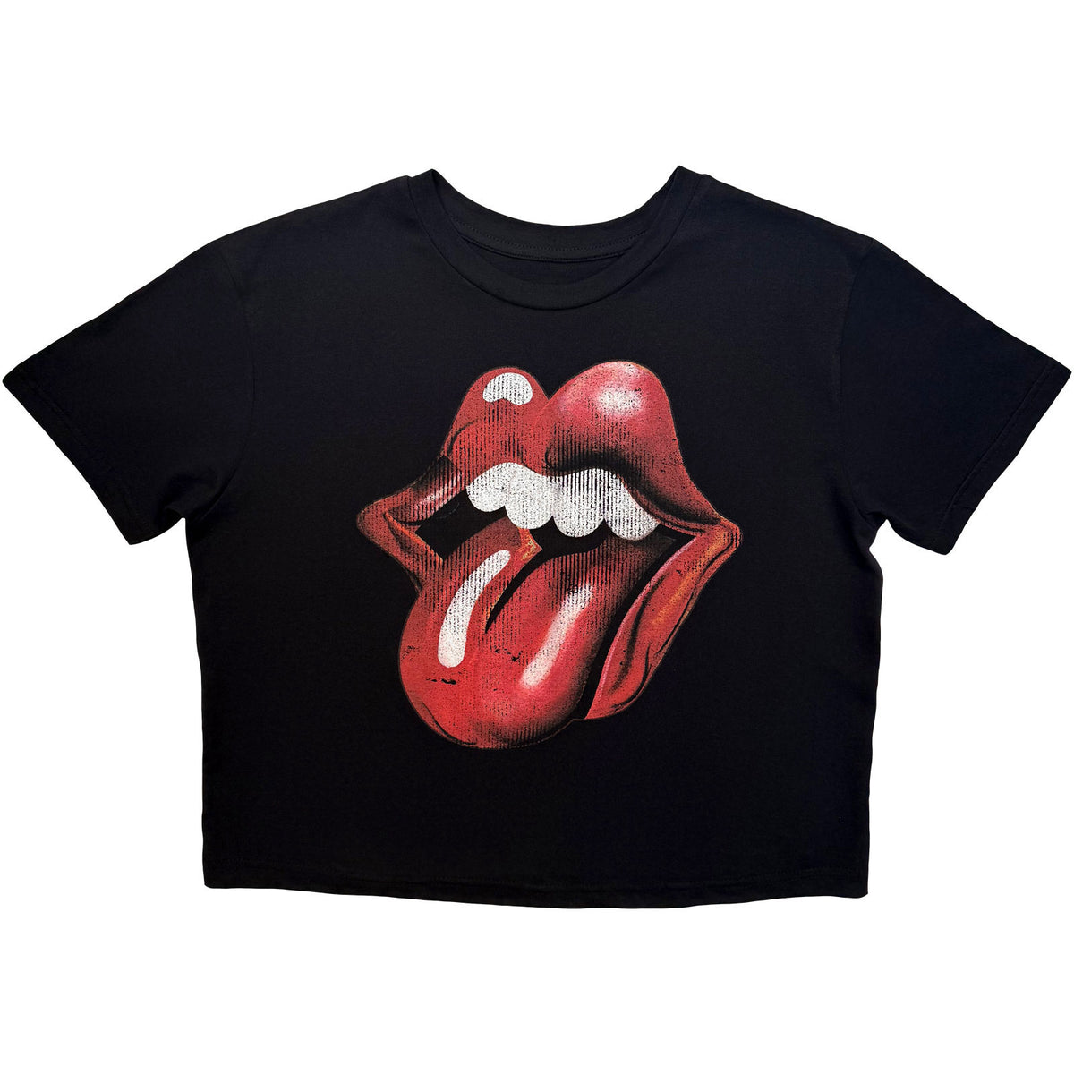 Rolling Stones New Tongue Crop Top Girls Jr Front