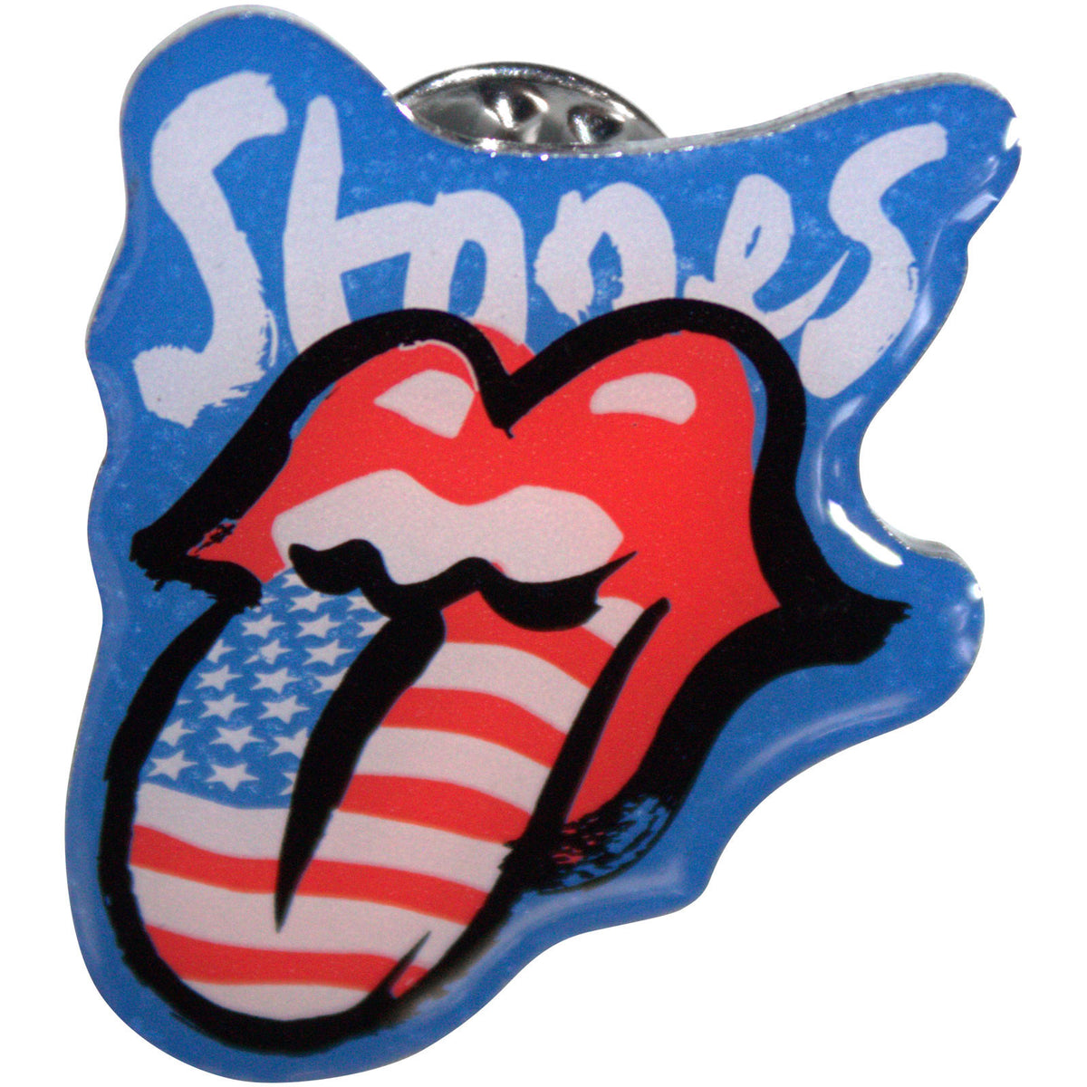 Rolling Stones No Filter Usa Flag Pewter Pin Badge Front
