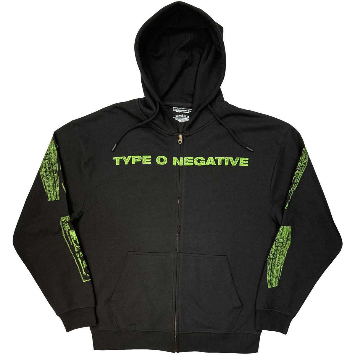 Type O Negative Green Coffins Zippered Hooded Sweatshirt Front