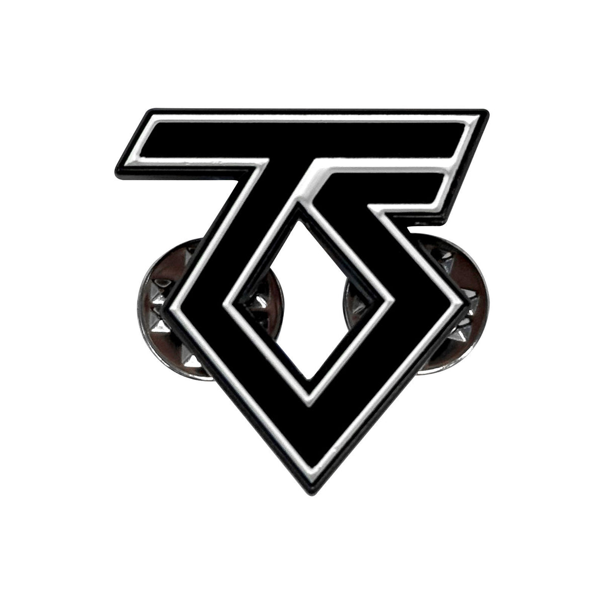 Twisted Sister Black Logo Pewter Pin Badge Front