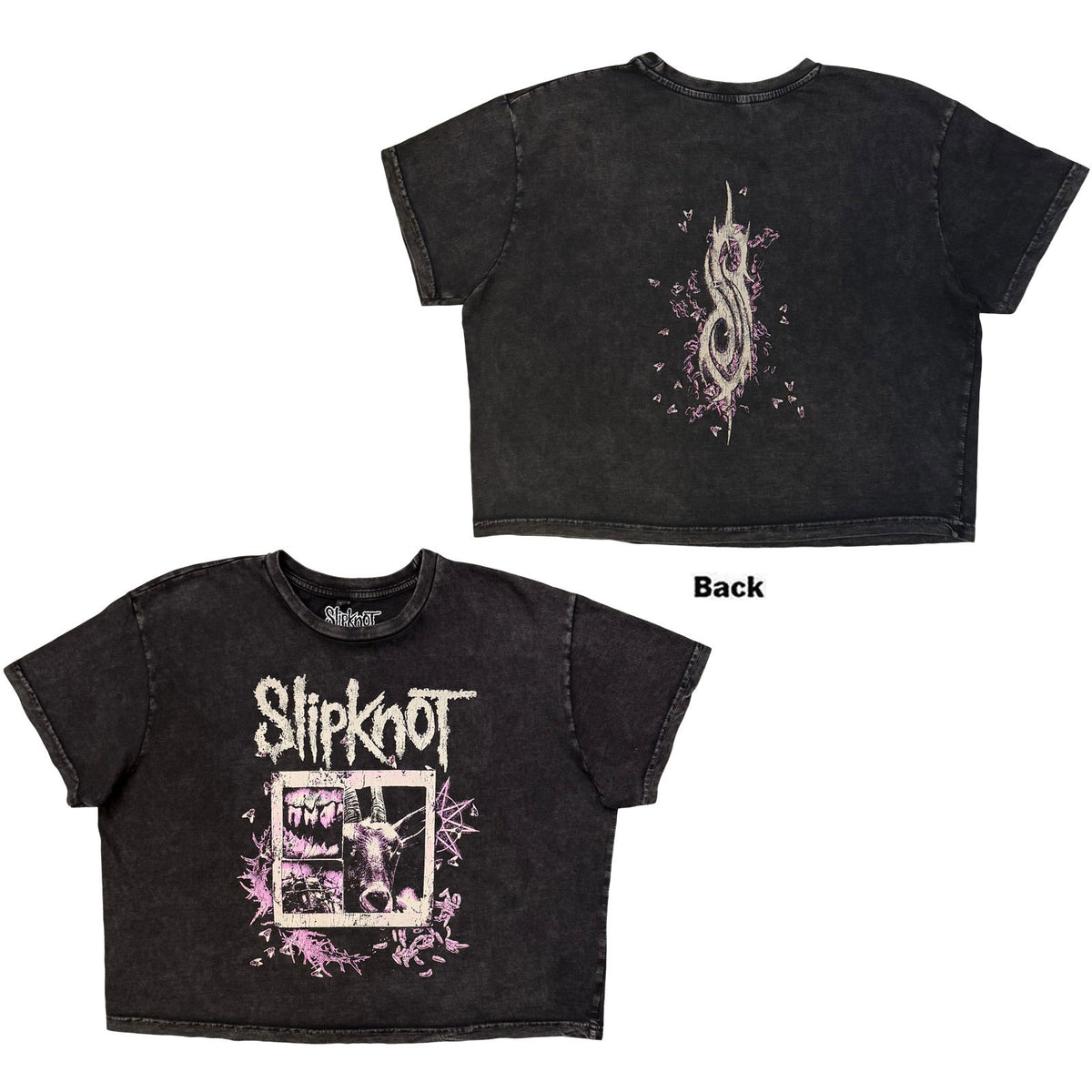 Slipknot Butterfly Goatee Crop Top Girls Jr Alt 2