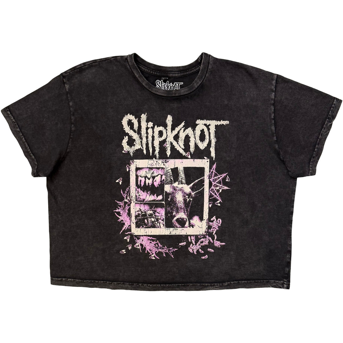 Slipknot Butterfly Goatee Crop Top Girls Jr Front