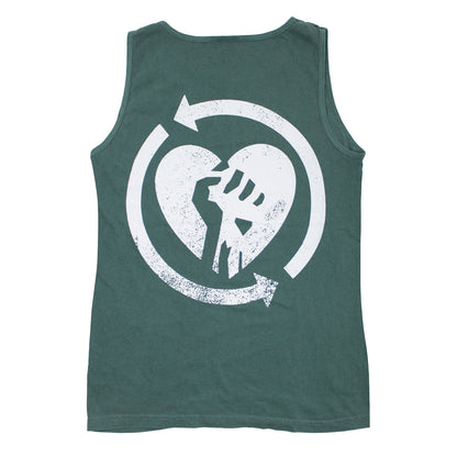 Rise Against Heartfist Tank Top (Green) Mens Tank Back