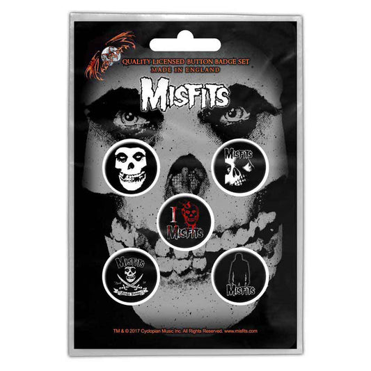 Misfits Skull Pewter Pin Badge Front