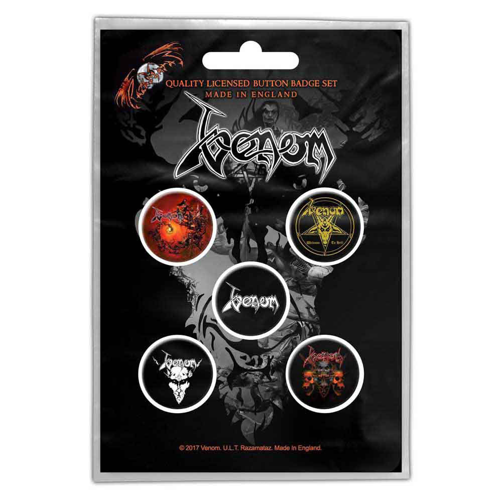 Venom Black Metal Pewter Pin Badge Front