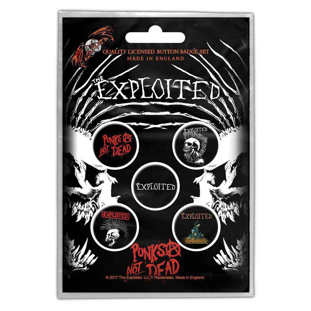 Exploited Punks Not Dead Pewter Pin Badge Front