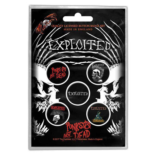 Exploited Punks Not Dead Pewter Pin Badge Front