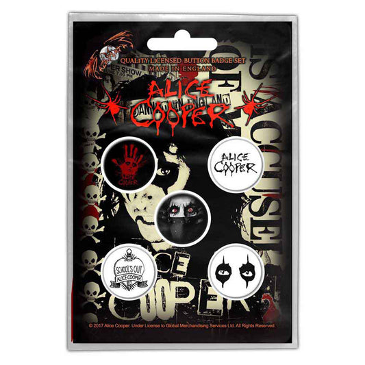 Alice Cooper Eyes Pewter Pin Badge Front