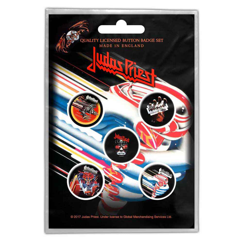 Judas Priest Turbo Pewter Pin Badge Front